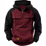 Herfst/winter hoodie voor jonge heren met capuchon en contrasterende kleuren voor casual werkkleding
