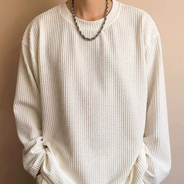 Men’s Black Round-Neck Sweatshirt | High-Velocity Loose Fashion Hub