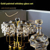 Luxe gouden whisky shotglas wijnfles roestvrij staal roterende bekerhouder geschenkset kristalglas wijnglas