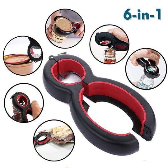 6-in-1 Multifunction Opener | Universal Bottle & Can Easy Tool