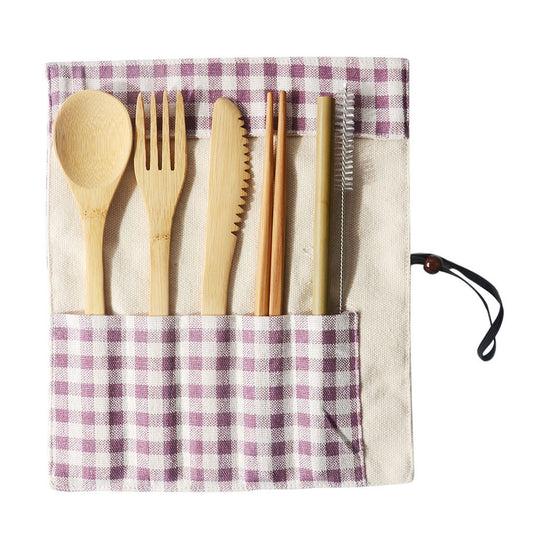 6-Piece Bamboo Tableware Set | Portable Eco-Friendly Travel Kit