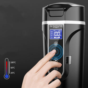 Portable Car Heating Cup | Smart Touch Digital Display Insulated Bottle