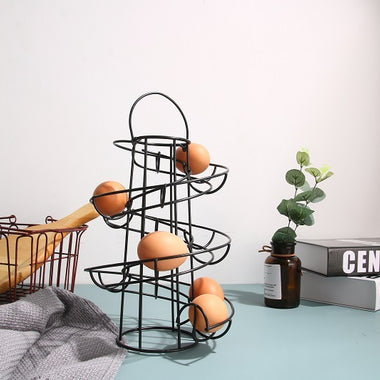 Spiral Egg Rack | High-Stability Vertical Storage Basket
