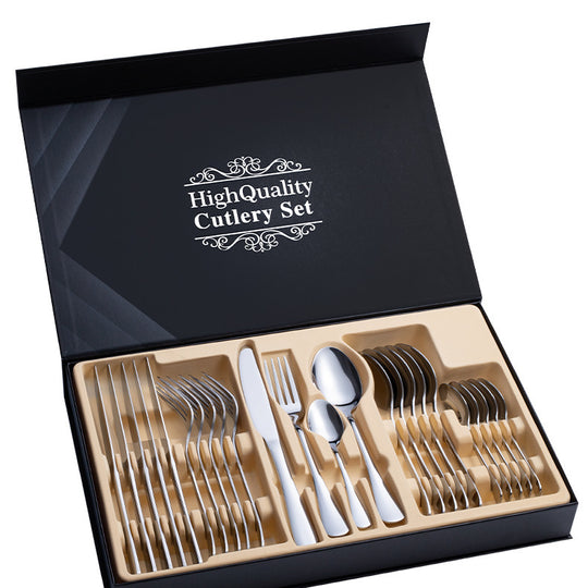 24-Piece Cutlery Set | High-Mirror Stainless Steel Steak Dining Suite
