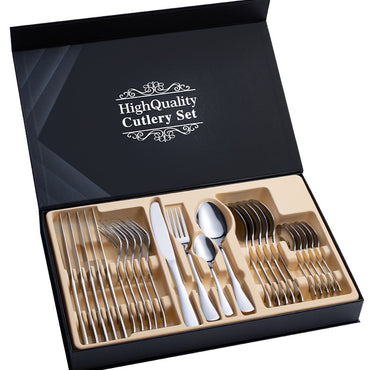 Mirror-Polished Stainless Steel Flatware | 24-Piece Luxury Cutlery Set