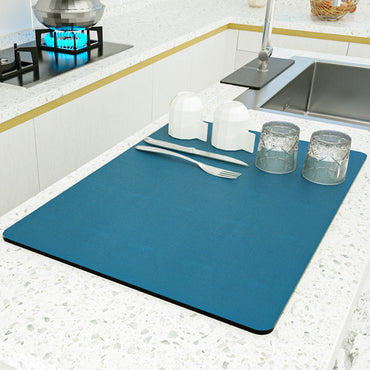 PU Leather Draining Mat | Absorbent Countertop Insulation Pad