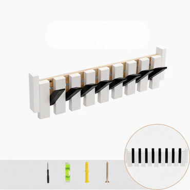 Nordic Piano Wood Coat Rack | Wall-Mounted Flip-Down Clothes Hanger