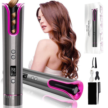 Cordless Auto Hair Curler | Portable USB Ceramic Wand