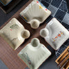 Japanse keramische dumpling met rooster sushibord