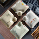 Japanse keramische dumpling met rooster sushibord