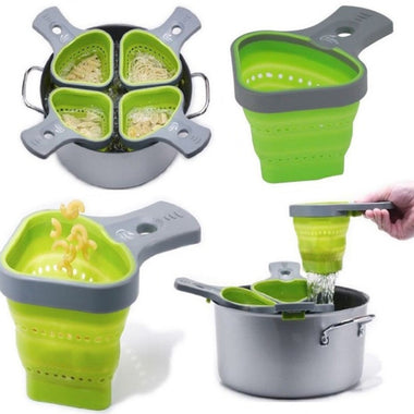 Folding Silicone Colander | Odourless Heat-Resistant Food Strainer