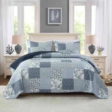 Brushed Pure Cotton Bedding Set | 1.8m Geometric Three-Piece Suite