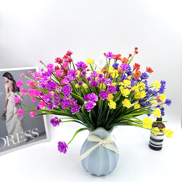 Hyper-Realistic Camellia Botanical | Faux Spring Grass Landscape Decor