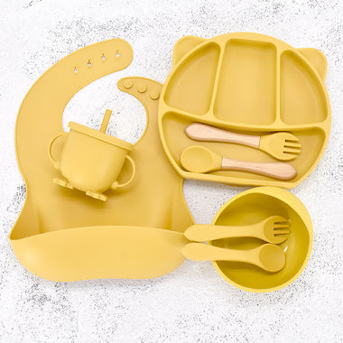 Silicone Feeding Set | High-Stability Divided Infant Dinner Plate