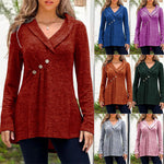 Light gray, blue, dark green, pink, red, and orange cashmere sweater pullover with V-neck and button details.