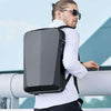 Business backpack in black, made of PC material, featuring a sleek hard case design, perfect for carrying computers.