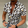 Men's casual summer shirt with clock print, perfect for leisure outings and stylish summer wear.