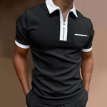 European And American Men's Lapel Fashion Slim Pocket T-shirt