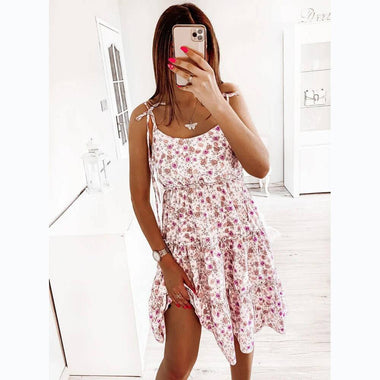 Digital-Floral Slip Dress | Kinetic-Fit Spring-Summer Axis Longline