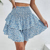 European And American Summer Smocking Slim Fit Floral Short Skirt