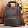 Genuine leather high-grade backpack in brown, crafted from first layer cowhide, ideal for leisure travel and business commute.