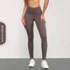 High top leggings in khaki brown, perfect for yoga, running, and other active sports.