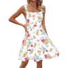 Floral High-Waist A-Line Midi Skirt | Cotton Landscape Print, S–XL - Elegant floral print dress for effortless style.