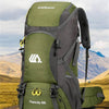 Men and women solid color camping bag, 50L capacity, perfect for outdoor sports, available in Army Green.