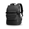 Men's black business travel backpack with large capacity and detachable design, perfect for commuters.