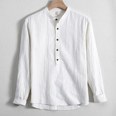 Men's Cotton And Linen Loose And Simple Japanese Style Shirt