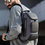Stylish men's casual shoulder bag in gray, perfect for daily wear, made of durable Oxford cloth.