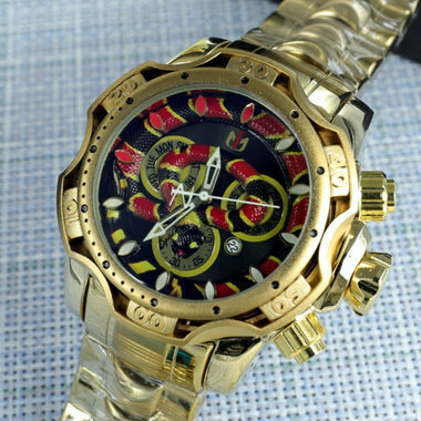 Heavy Steel Snake Watch | 54mm Oversized Dial & 288g Solid Weight