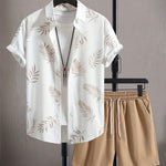 Men's Summer Cardigan 2-Piece Set: 3D Printed Shirt & Shorts