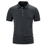 Men's Sunken Stripe Lapel Short Sleeve
