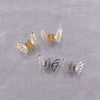 Metal butterfly hair clips in gold and silver, perfect for styling side bangs and managing broken hair.