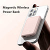 Magnetic wireless power bank attached to smartphone, showcasing compact design and fast charging capability.