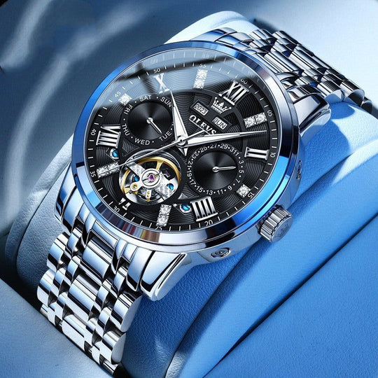 Multi-functional Fashion Mechanical Business Classic Steel Belt Waterproof Men's Watch
