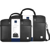 Multi-pocket black Oxford cloth handbag with computer layer design, stylish and functional for men and women.