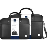 Multi-pocket black Oxford cloth handbag with computer layer design, stylish and functional for men and women.