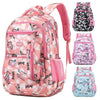 New letter print backpack in pink, perfect for primary school students, with stylish design and multiple color options.