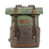 Khaki and green outdoor hiking backpack for students, lightweight, waterproof, durable design, suitable for leisure travel.
