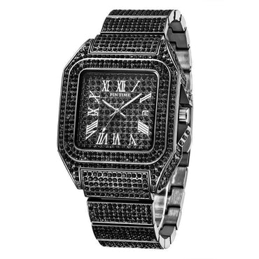 Square Diamond Watch | 10mm Slim Case & High-Refraction Face