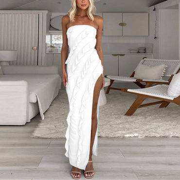 Summer Side Slit Irregular Hip-wrapped Dress