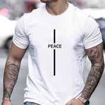 T-Shirt With Peace Print Short