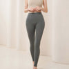 Warm Belly Kneepad High Waist Woollen Trousers in gray green for body shaping and warmth.
