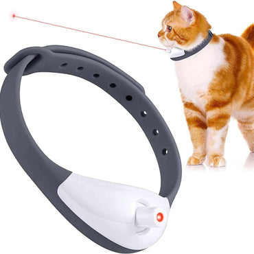 Wearable Automatic Cat Toys With LED Lights Electric Smart Amusing Collar For Kitten Interactive Cat Toys For Indoor Cats Pet Exercise Toys USB Rechargeable Auto On Off