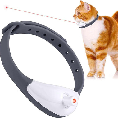 Wearable Automatic Cat Toys With LED Lights Electric Smart Amusing Collar For Kitten Interactive Cat Toys For Indoor Cats Pet Exercise Toys USB Rechargeable Auto On Off