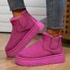 Stylish pink winter snow boots with thick sole and plush lining, perfect for women's comfort and fashion.