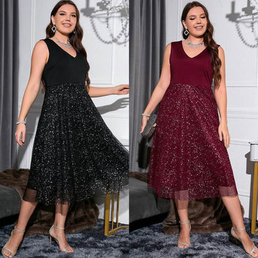 Polka-Dot V-Neck Temperament Dress | High-End Slim-Fit Sculpting Maxi