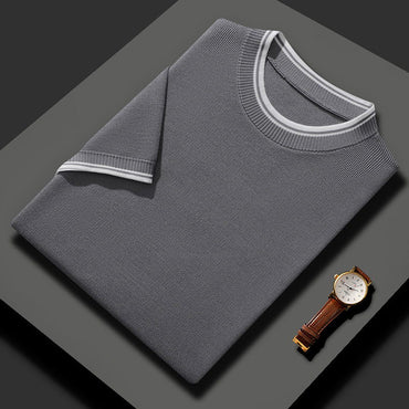 Worsted Wool Mulberry Silk Polo | Soft Breathable Short Sleeve Top